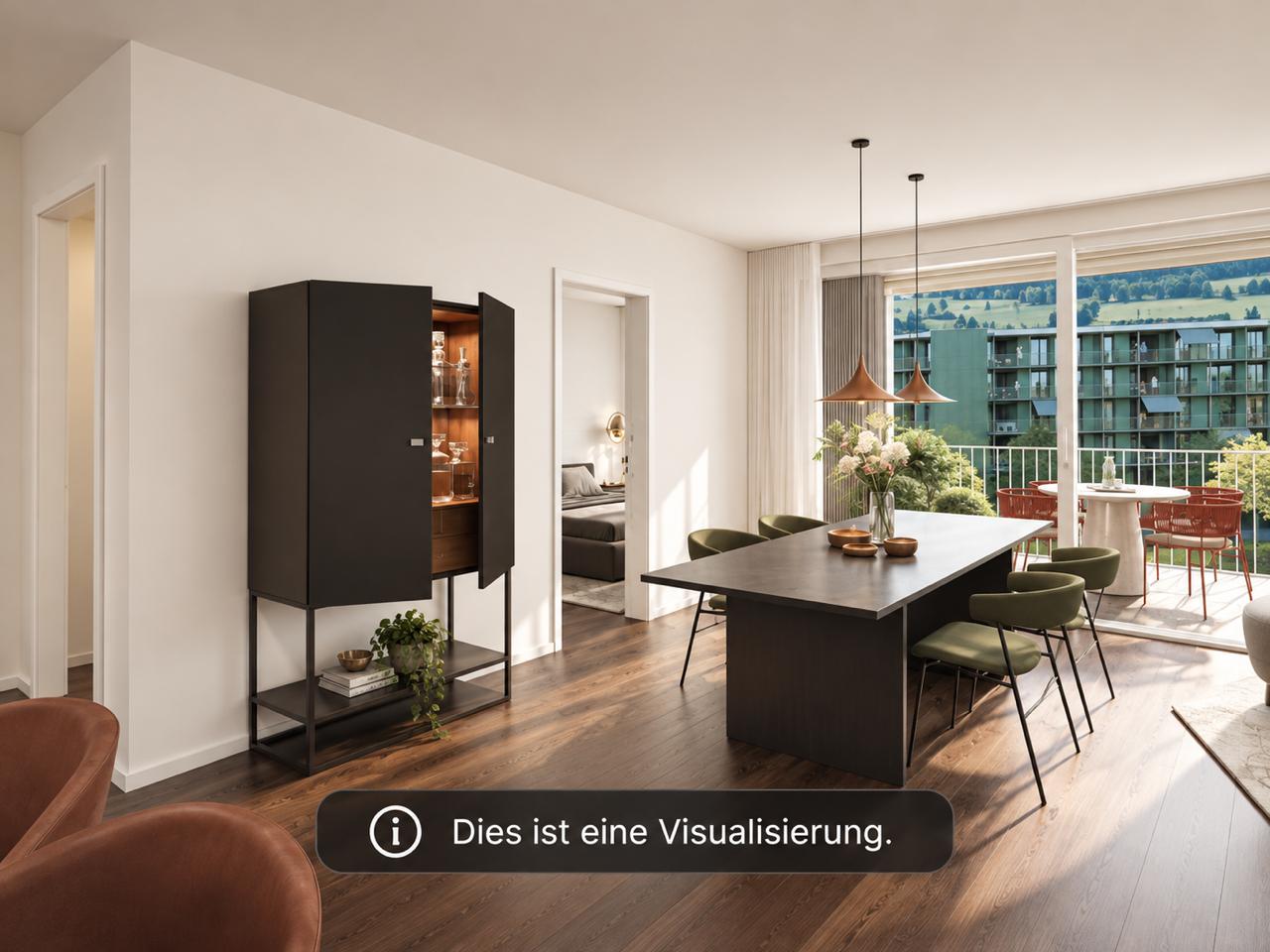 Moderne 3.5 Zimmer-Wohnung mit Bergblick und Balkon in Zug - Bild 3