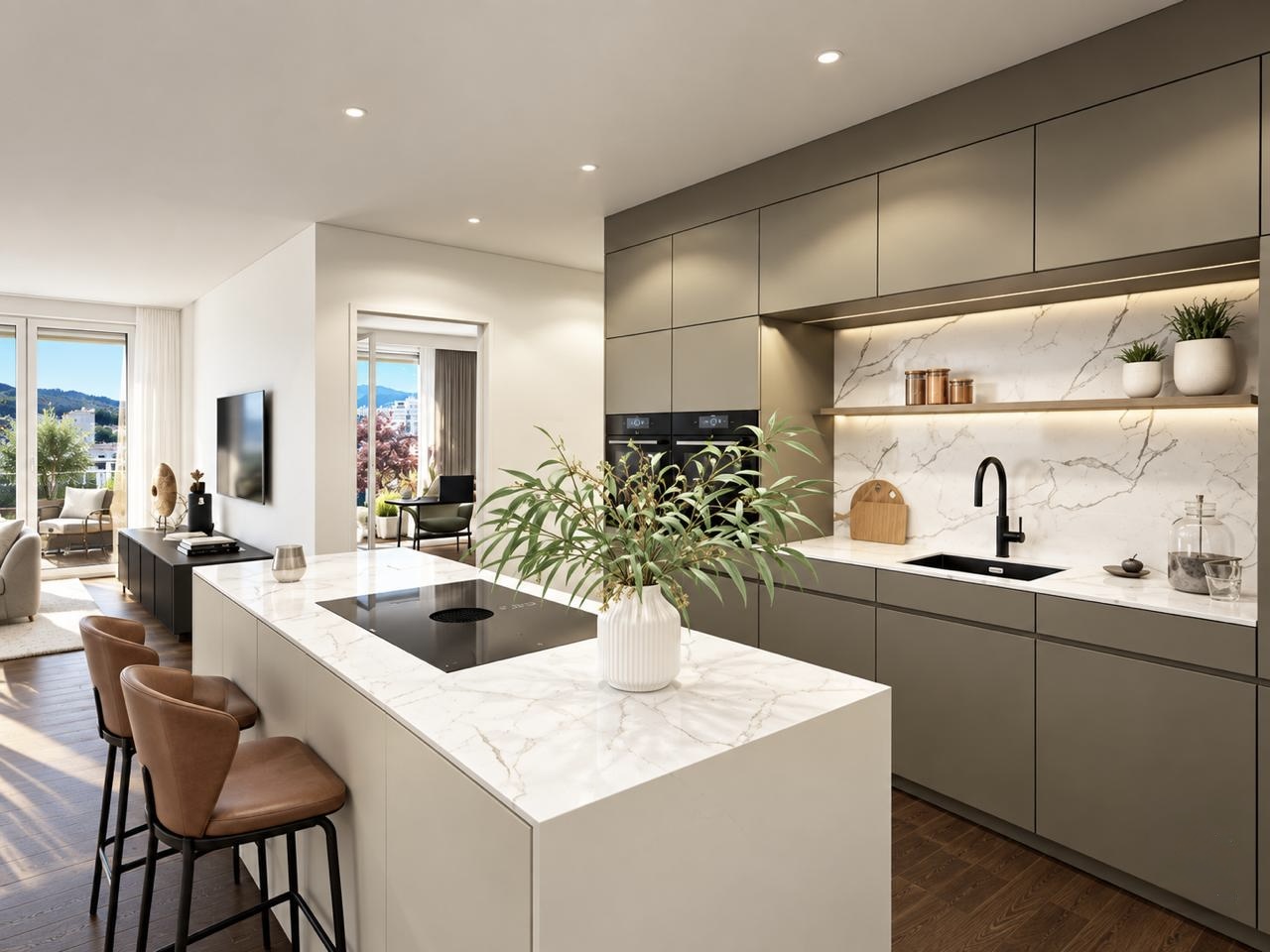 Moderne 3.5 Zimmer-Wohnung mit Bergblick und Balkon in Zug